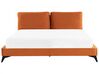 Łóżko welurowe 180 x 200 cm pomarańczowe MELLE_829898