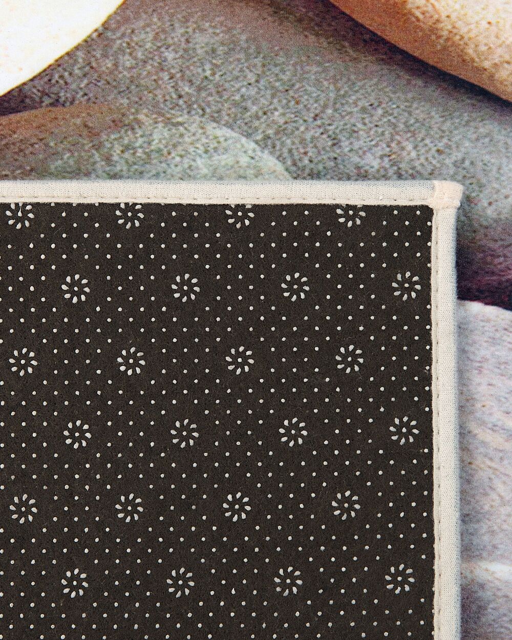 Teppich beige Steinoptik 80 x 150 cm Kurzflor DENIZLI ...