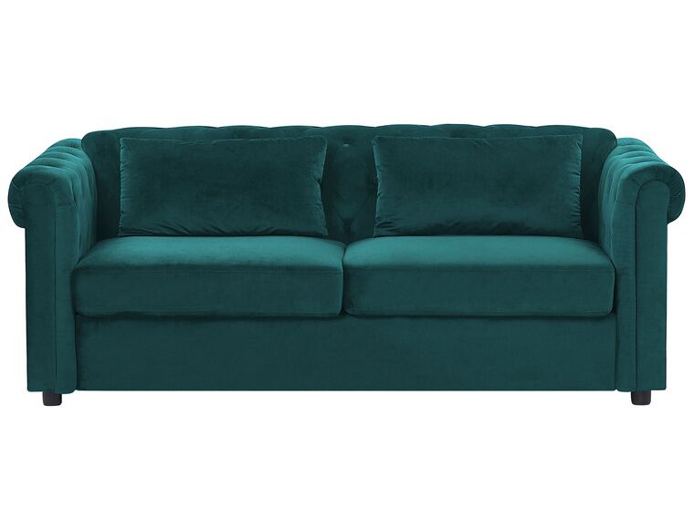 Velvet Sofa Bed Green CHESTERFIELD_765916