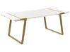 Spisebord 90 x 200 cm marmoreffekt og guld MARTYNIKA_859348