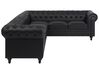 Left Hand Faux Leather Corner Sofa Black CHESTERFIELD_709676