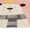 Cotton Kids Rug Bear Print 80 x 150 cm Multicolour TAPAK _864159