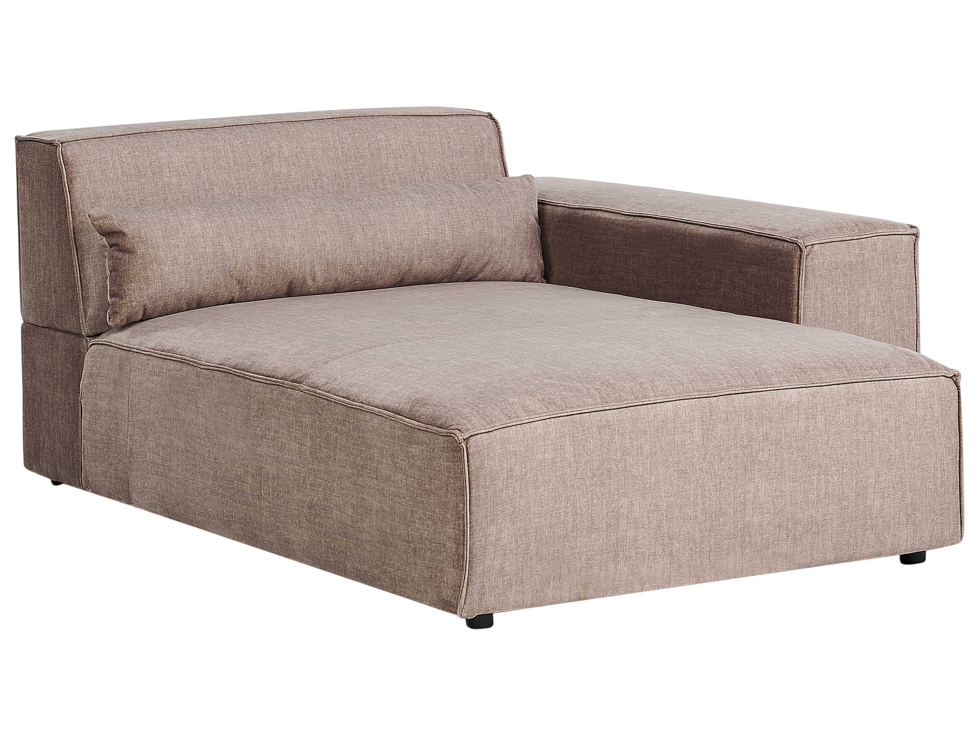 Left Hand 2-Seater Modular Fabric Corner Sofa with Ottoman Brown HELLNAR_912337