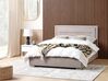 Zamatová posteľ s úložným priestorom 160 x 200 cm sivobéžová ROUEN_843839