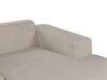 Left Hand Jumbo Cord Corner Sofa with Ottoman Beige LUNGO_898479