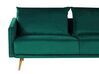 3-Sitzer Sofa Samtstoff grün mit goldenen Beinen MAURA_788798