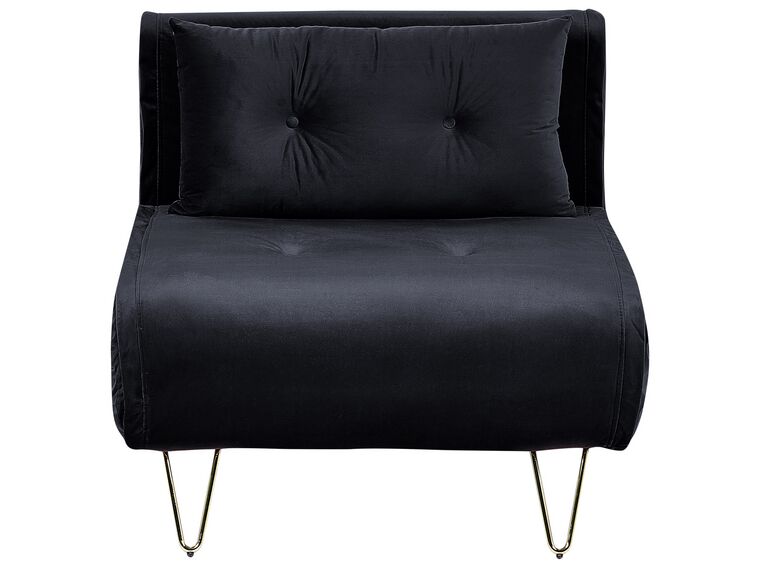 Sofa welurowa rozkładana czarna VESTFOLD_850992