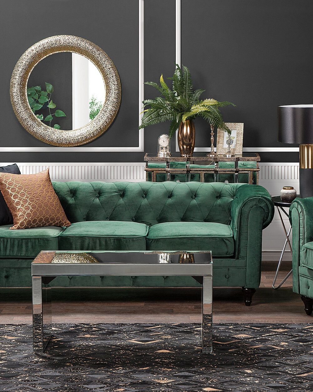 Alfombra negro-dorado de piel 140x200 cm DEVELI | Beliani.es