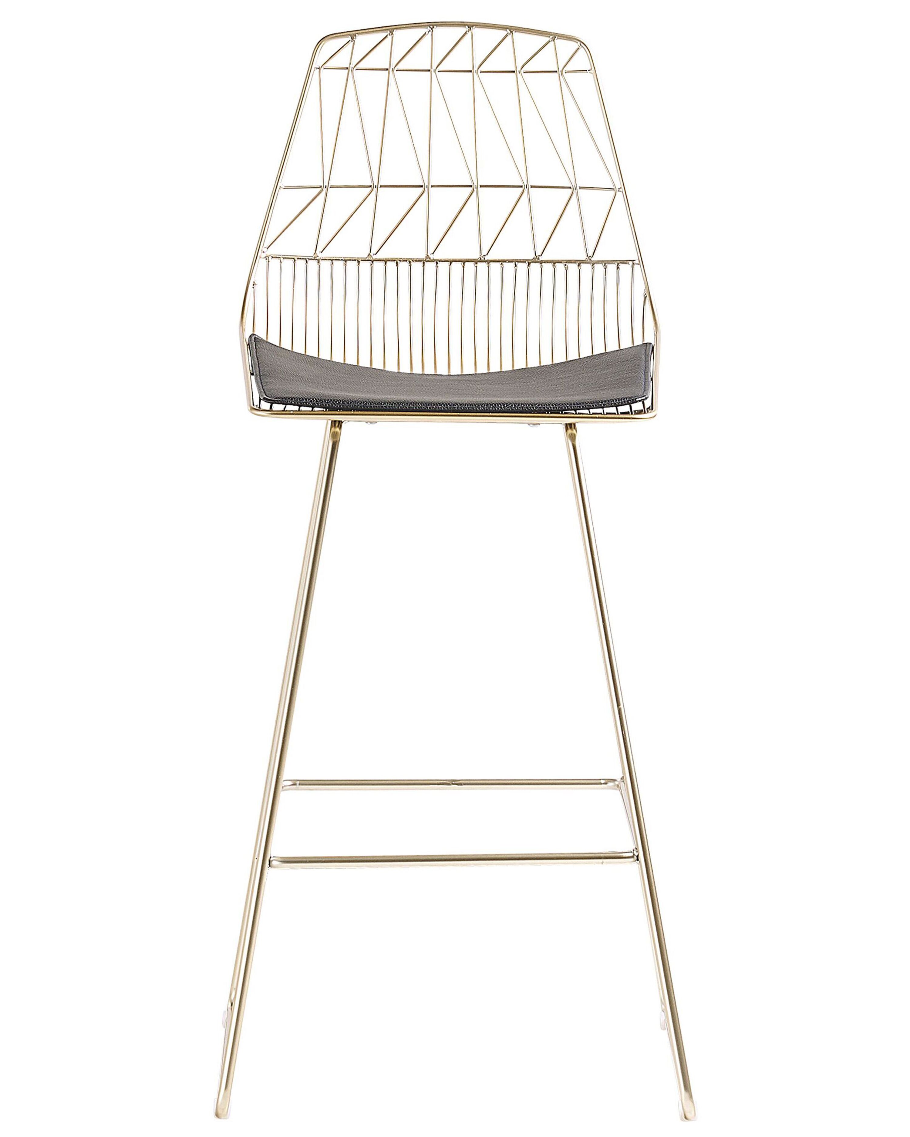 Set of 2 Metal Bar Chairs Gold PRESTON Beliani.co.uk