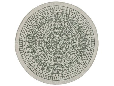 Okrúhly obojstranný vonkajší koberec ⌀ 140 cm zelená/biela YALAK