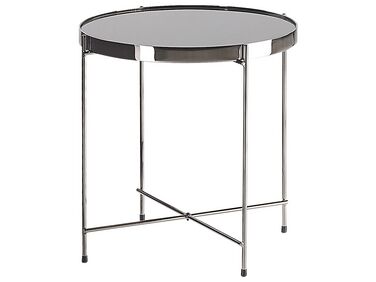 Table appoint noire et argentée ronde ⌀ 40 cm LUCEA