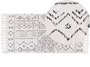 Teppich Wolle weiß / schwarz geometrisches Muster 80 x 150 cm Kurzflor ALKENT_852504