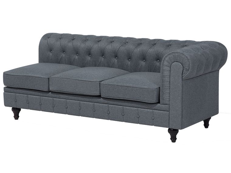 Right Hand Fabric Corner Sofa Grey CHESTERFIELD Beliani.co.uk