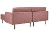 Left Hand 2 Seater Fabric Corner Sofa Pink Brown BREDA_895077