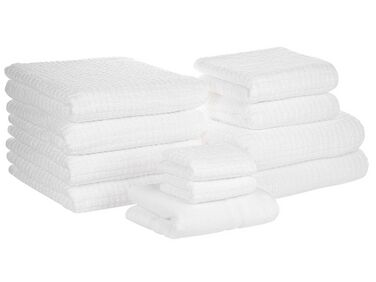 Handdoek set van 11 katoen wit ATAI
