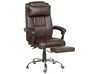 Reclining Faux Leather Executive Chair Dark Brown LUXURY_744088