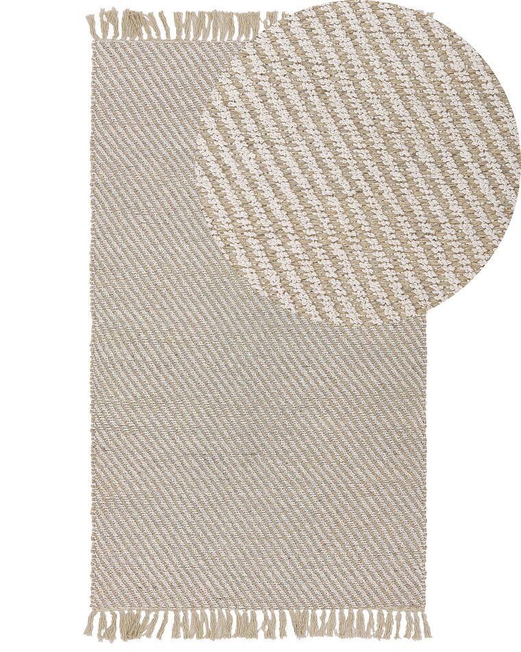 Alfombra de algodón/yute beige claro 80 x 150 cm ALADAG_807280
