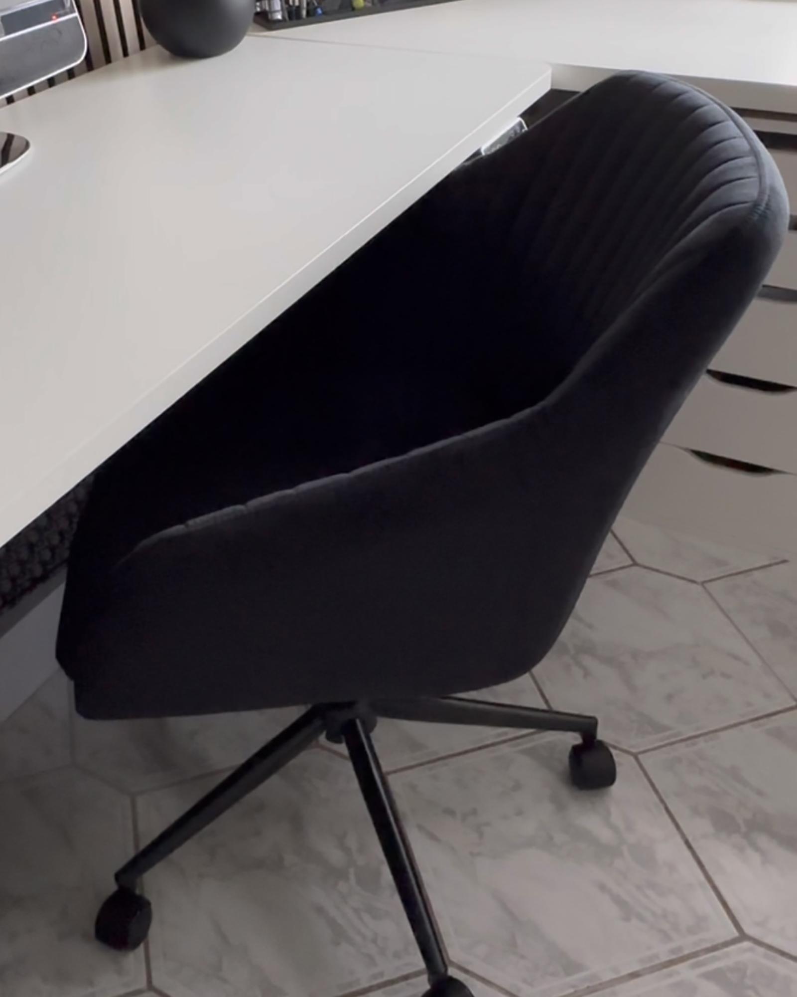 Velvet Desk Chair Black VENICE _907372