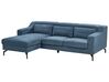 Right Hand Fabric Corner Sofa Blue GLOSLI_915428