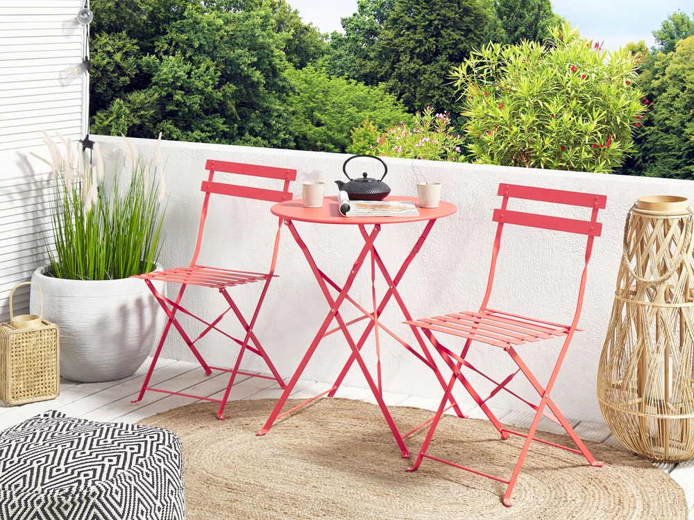 Pink outdoor hot sale bistro set