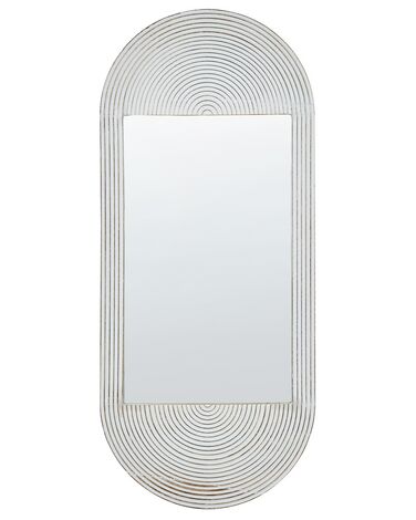 Dřevěné nástěnné zrcadlo 56 x 130 cm bílé BRIANT