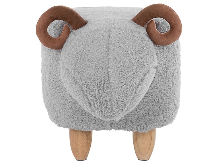 Fabric Animal Stool Grey LAMB Beliani.co.uk