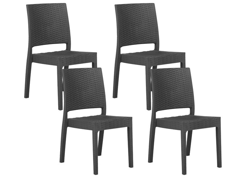 Lot de 4 chaises de jardin gris foncé FOSSANO_744641