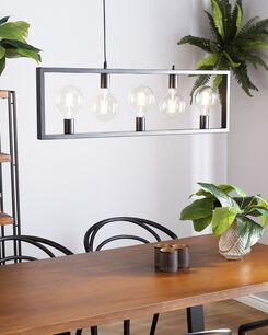 Riippuvalaisin 5 polttimoa metalli musta BAYAS