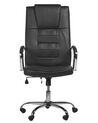 Cadeira de escritório com função de massagem em pele sintética preta GRANDEUR_816109