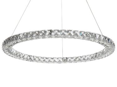 Lampadario LED cristallo e metallo argento ⌀ 60 cm MAGAT