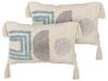 Sada 2 všívaných bavlnených vankúšov so strapcami 30 x 50 cm viacfarebná CASSIOPE_888231