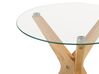 Conjunto de 2 mesas de centro de vidrio templado transparente/madera clara VALLEY_868736
