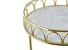 Round Metal Drinks Trolley Gold with Marble Effect SHAFTER_791106