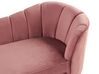 Chaise longue rechtszijdig fluweel roze ALLIER_870895