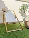 Acacia Folding Deck Chair Light Wood with Off-White ANZIO_811088