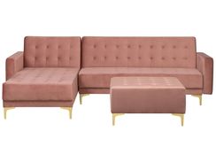 4-istuttava kulmavuodesohva ja rahi sametti oikeak. vaaleanpunainen ABERDEEN 4-istuttava kulmavuodesohva ja rahi sametti oikeak. vaaleanpunainen ABERDEEN