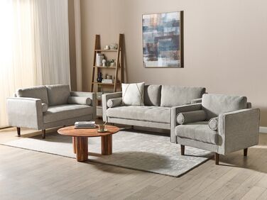 6 Seater Fabric Living Room Set Taupe NURMO