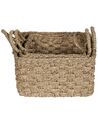 Conjunto de 3 cestas de hierba marina clara HOIAN_886416
