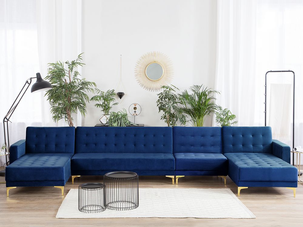 wohnlandschaft aberdeen samt marineblau ch
