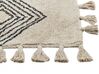 Teppich Baumwolle beige 80 x 150 cm geometrisches Muster Kurzflor BULCUK_839784