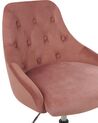 Krzesło biurowe regulowane welurowe różowe PARRISH_867725