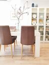 Set of 2 Fabric Dining Chairs Taupe Beige CLAYTON_818828