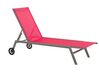 Chaise longue en acier et textile rouge LEVANZO_825479