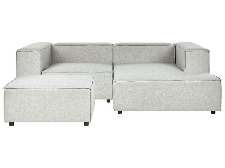 Section 2 places angle côté gauche de canapé modulable avec ottoman en tissu gris APRICA_874740