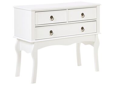 3 Drawer Console Table White LAMAR