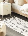 Teppich Baumwolle weiß / schwarz 80 x 150 cm Kurzflor KEBIR_830859