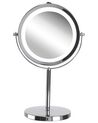Spejl med LED ø 20 cm Sølv VERDUN_915711