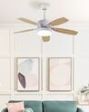 Ceiling Fan with Light White and Light Wood LOGAN_861528