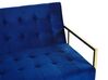 Sofa rozkładana welurowa ciemnoniebieska MARSTAL_796174