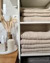 Set of 9 Cotton Towels Beige AREORA_872902